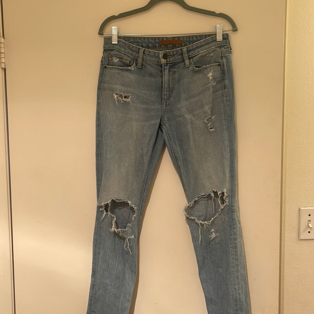 Joes jeans skinny with rips at knees